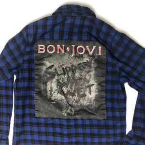 Bon Jovi Slippery When Wet Flannel Button Down